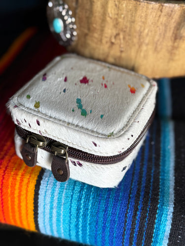 Mini Cowhide Rainbow Jewelry Box