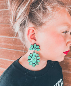 Large Turquoise Clay Earrings