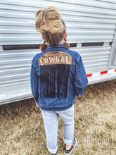Load image into Gallery viewer, COWGAL Fringe Kids Denim Jacket