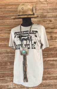 Long Concho Leather Necklace